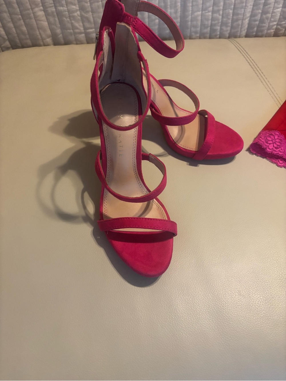 Kelly & Katie Fuchsia Strappy High Heel Sandals